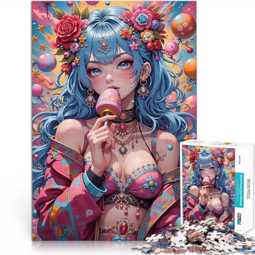 Anime-Mädchen mit Süßigkeiten 2000-teilige Puzzles für Teenager Intellektuelles Spiel eignet ganze Familie 70x100cm von SYUNFEI