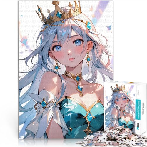 Anime-Prinzessin mit blauen Augen 2000-teilige Puzzles für Teenager Stressabbau-Spielzeug Einzigartige Geburtstags- und Geschenkideen 70x100cm von SYUNFEI