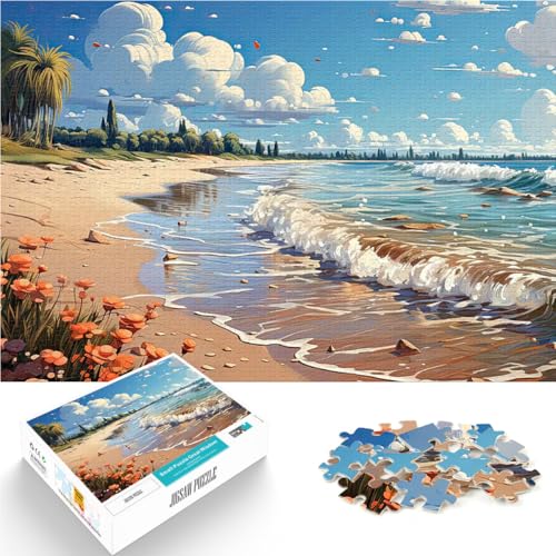 Anime am Meer 1000-Teile-Puzzle für Erwachsene Gehirnintelligenz-Herausforderung süchtig machendes Spielzeug Wichtelgeschenke 38x26cm von SYUNFEI