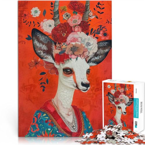 Antilopen-Tiermode 1000-Teile-Puzzle für Teenager Dekomprimierendes intellektuelles Lernspielzeug Tolles Geschenk für Spiele 38x26cm von SYUNFEI