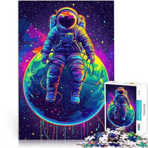 Astronaut im Weltraum Puzzle für Erwachsene, 1000 Teile Lernspielzeug für die ganze Familie Heimdekoration Spielzeug 38x26cm von SYUNFEI