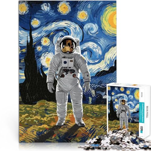 Astronaut in der Sternennacht 1000-teiliges Puzzle für Erwachsene Hands-on-Spiel Wanddekoration Einzigartige Geburtstags 38x26cm von SYUNFEI