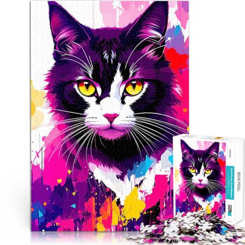 Ausdrucksstarkes Katzen-Design 1000-Teile-Puzzle für Teenager Quizspiel Jedes Stück ist einzigartig – Anspruchsvolles Familienspiel 38x26cm Ausdrucksstarkes Katzen-Design 1000-Teile-Puzzle für Teenager Quizspiel Jedes Stück ist einzigartig – Anspruchsvolles Familienspiel 38x26cm von SYUNFEI