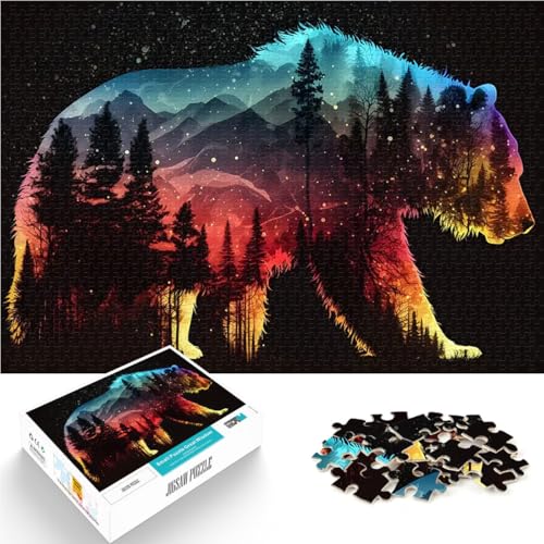 Bären-Doppelbelichtung 1000-teiliges Puzzle für Teenager Lernspiel-Herausforderungsspielzeug Heimdekoration Spielzeug 38x26cm von SYUNFEI