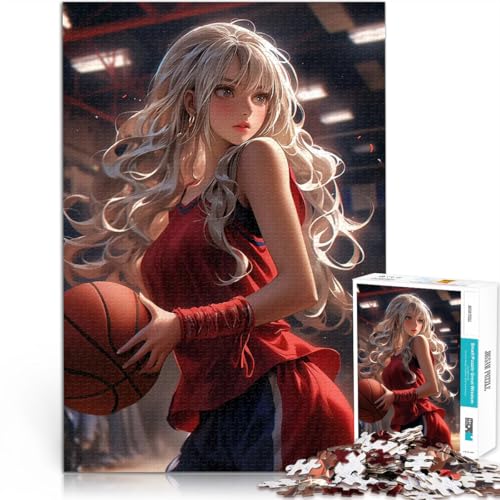Basketball-Mädchen 1000-teilige Puzzles für Teenager Geschenke zum Suchbegriff: Herausfordernde Spiele Heimdekoration 38x26cm von SYUNFEI