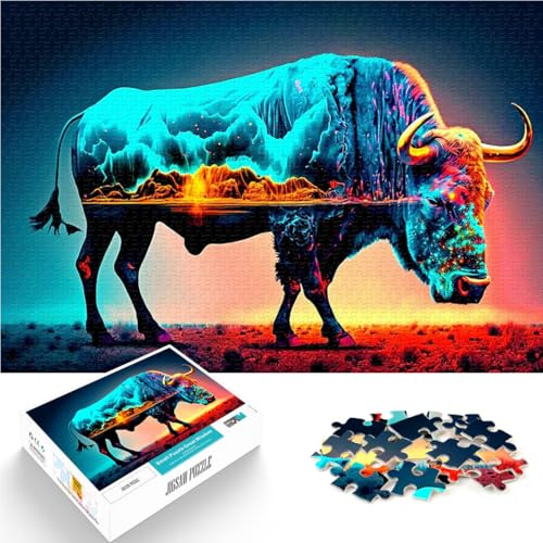 Bison 1000-teiliges Teenager-Puzzle Helfen Sie dem Gehirn, süchtig machende Spielzeuge zu trainieren, um Geduld zu entwickeln Perfekte Dekoration 38x26cm Bison 1000-teiliges Teenager-Puzzle Helfen Sie dem Gehirn, süchtig machende Spielzeuge zu trainieren, um Geduld zu entwickeln Perfekte Dekoration 38x26cm von SYUNFEI