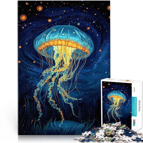 Blaue Qualle im Nachthimmel 1000-teilige Puzzles für Teenager Intellektuelles Spiel Jedes Stück ist einzigartig – Anspruchsvolles Familienspiel 38x26cm Blaue Qualle im Nachthimmel 1000-teilige Puzzles für Teenager Intellektuelles Spiel Jedes Stück ist einzigartig – Anspruchsvolles Familienspiel 38x26cm von SYUNFEI