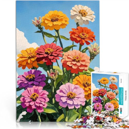 Blüte in Zinnien 2000-teiliges Teenager-Puzzle Dekomprimierendes intellektuelles Lernspielzeug Tolles Geschenk für Spiele 70x100cm von SYUNFEI