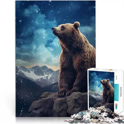 Braunbär Sternenhimmel Puzzle 2000 Teile für Jugendliche Anspruchsvolles Spiel und Familienspaß Geschenke für Freunde und Familie 70x100cm von SYUNFEI