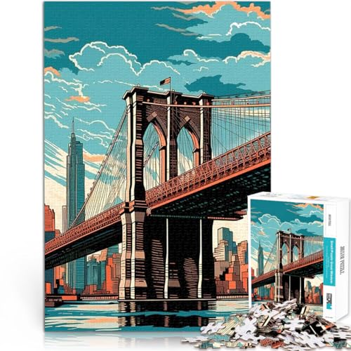 Brooklyn Bridge Vintage Puzzle 2000 Teile für Erwachsene lustige Spiele für die ganze Familie Tolles Geschenk für Spiele 70x100cm von SYUNFEI
