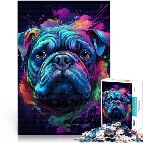 Bulldogge Hund Supernatural 2000 Teenager-Teile-Puzzle Stressabbau Schwierige Herausforderung Tolle Geschenke und Spielzeuge 70x100cm von SYUNFEI
