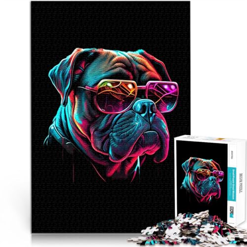 Bullmastiff 2000-teiliges Puzzle für Teenager Helfen Sie dem Gehirn, süchtig machende Spielzeuge zu trainieren, um Geduld zu entwickeln Perfekte Dekoration 70x100cm von SYUNFEI