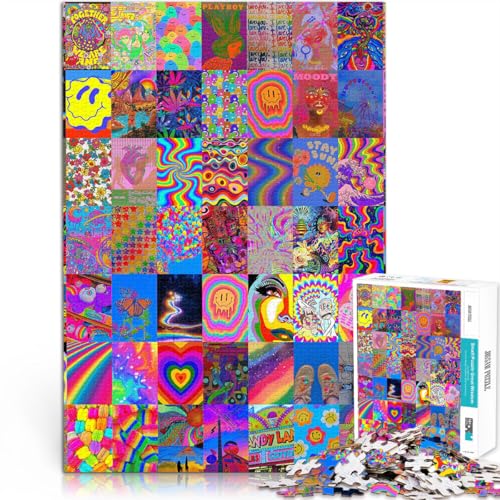 Bunte Graffiti-Kunst Puzzle für Erwachsene, 1000 Teile Herausforderndes Spielspielzeug mit vollständig ineinander greifenden, zufällig geformten Teilen 38x26cm Bunte Graffiti-Kunst Puzzle für Erwachsene, 1000 Teile Herausforderndes Spielspielzeug mit vollständig ineinander greifenden, zufällig geformten Teilen 38x26cm von SYUNFEI