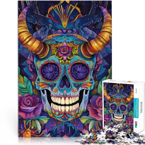 Bunte Totenkopfkunst Puzzle 2000 Teile für Erwachsene für Lernspiel-Herausforderungsspielzeug Geschenk zum Geburtstag 70x100cm von SYUNFEI