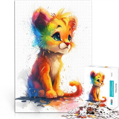 Bunter Babylöwe Teenager 2000-teiliges Puzzle Gehirnintelligenz-Herausforderung süchtig machendes Spielzeug Für Paare geeignet 70x100cm von SYUNFEI