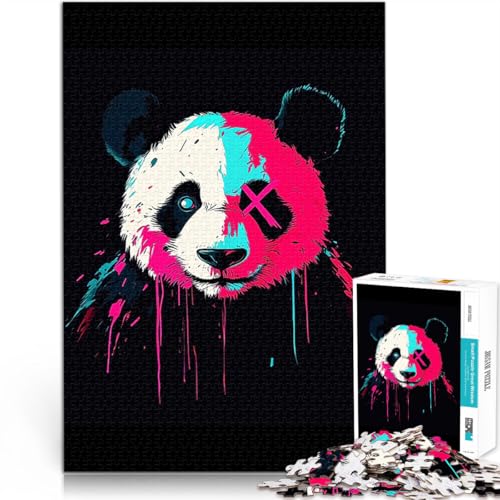 Buntes Panda-Gemälde Puzzle für Erwachsene mit 2000 Teilen Stressabbau-Spielzeug Lustige Aktivitäten für zu Hause, Geburtstagsgeschenk, Reisegeschenk, 70x100cm von SYUNFEI