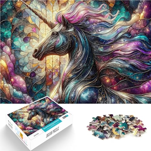 Buntglas-Einhorn 1000-teiliges Puzzle für Teenager Geschenke zum Suchbegriff: Herausfordernde Spiele für Heimdekoration 38x26cm Buntglas-Einhorn 1000-teiliges Puzzle für Teenager Geschenke zum Suchbegriff: Herausfordernde Spiele für Heimdekoration 38x26cm von SYUNFEI
