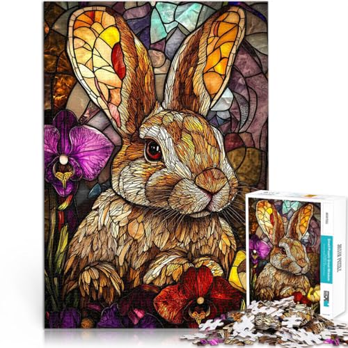 Buntglas-Kaninchen 1000-teiliges Teenager-Puzzle Trainieren Sie Ihr Gehirn und Ihre Hände denn eignet ganze Familie 38x26cm Buntglas-Kaninchen 1000-teiliges Teenager-Puzzle Trainieren Sie Ihr Gehirn und Ihre Hände denn eignet ganze Familie 38x26cm von SYUNFEI