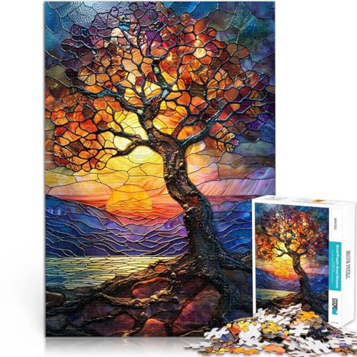 Buntglasbaum Sonnenuntergang 1000-teiliges Puzzle für Teenager Intellektuelles Spiel Wanddekoration Einzigartige Geburtstags 38x26cm Buntglasbaum Sonnenuntergang 1000-teiliges Puzzle für Teenager Intellektuelles Spiel Wanddekoration Einzigartige Geburtstags 38x26cm von SYUNFEI