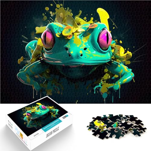 Cartoon-Stil von Fuchs und Frosch Puzzle für Teenager 1000 Teile Denkspiel Wanddekoration Einzigartige Geburtstags 38x26cm von SYUNFEI