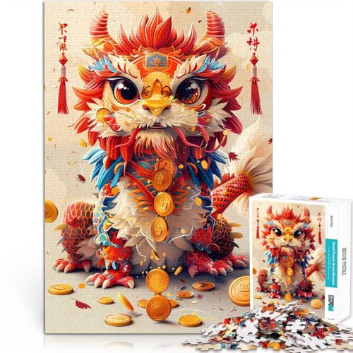 Cartoonisierter chinesischer Drache 1000-teilige Puzzles für Erwachsene Quizspiel mit vollständig ineinander greifenden, zufällig geformten Teilen 38x26cm Cartoonisierter chinesischer Drache 1000-teilige Puzzles für Erwachsene Quizspiel mit vollständig ineinander greifenden, zufällig geformten Teilen 38x26cm von SYUNFEI