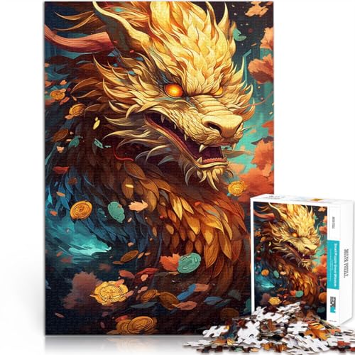 Chinesischer Drache Teenager 1000-teiliges Puzzle Geschenke zum Suchbegriff: Herausfordernde Spiele Wichtelgeschenke 38x26cm von SYUNFEI