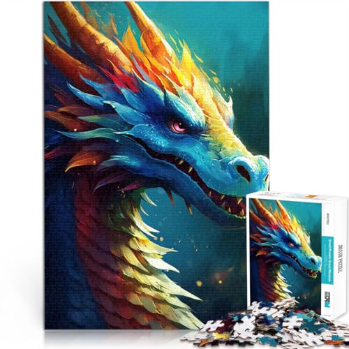 Chinesisches Drachenporträt 2000-teiliges Puzzle für Erwachsene Stressabbau-Spielzeug Lernspiel für Geburtstag, Weihnachten 70x100cm von SYUNFEI