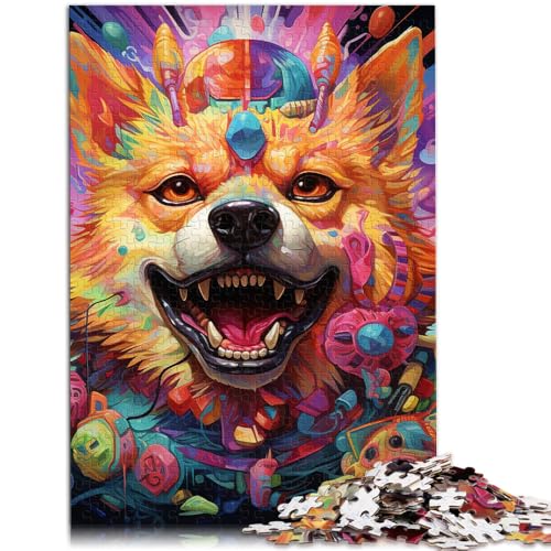1000-teiliges Puzzle für Erwachsene, psychedelisches Corgi-Lernspiel, Herausforderungsspielzeug, Stressabbau, Urlaub zu Hause, Zeit totschlagen, 50 x 75 cm, für 14-Jährige von SYUNFEI