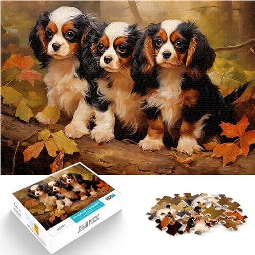 DREI Cavalier King Charles Spaniels 1000-teilige Puzzles für Teenager Lernspiele Wanddekoration Einzigartige Geburtstags 38x26cm von SYUNFEI