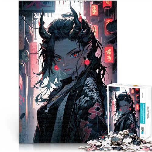 Dämonenmädchen in urbaner Umgebung 2000-teilige Puzzles für Erwachsene Herausforderndes Spiel Geburtstagsgeschenk, Geschenke 70x100cm von SYUNFEI