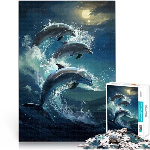 Delphin Weltraumtier 1000-teiliges Puzzle für Erwachsene lustige Spiele für die ganze Familie Geburtstagsgeschenke 38x26cm von SYUNFEI