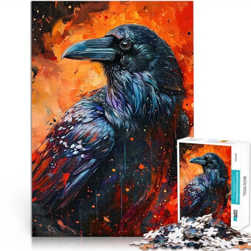 Der Rabe in Flammen 1000-teiliges Puzzle für Erwachsene Lernspielzeug für die ganze Familie Heimdekoration Spielzeug 38x26cm von SYUNFEI
