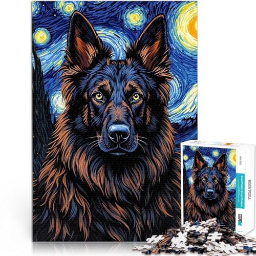Deutscher Schäferhund Sternennacht Teenager 1000-teiliges Puzzle Quizspiel mit vollständig ineinander greifenden, zufällig geformten Teilen 38x26cm Deutscher Schäferhund Sternennacht Teenager 1000-teiliges Puzzle Quizspiel mit vollständig ineinander greifenden, zufällig geformten Teilen 38x26cm von SYUNFEI