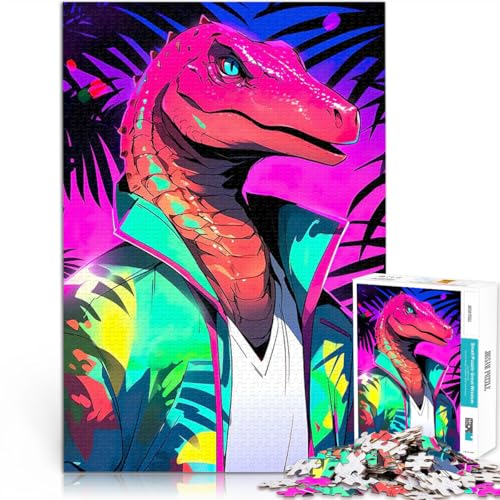 Dinosaurier Retro-Kleidung 1000-teilige Puzzles für Erwachsene DIY-Spielzeug Wanddekoration Einzigartige Geburtstags 38x26cm von SYUNFEI
