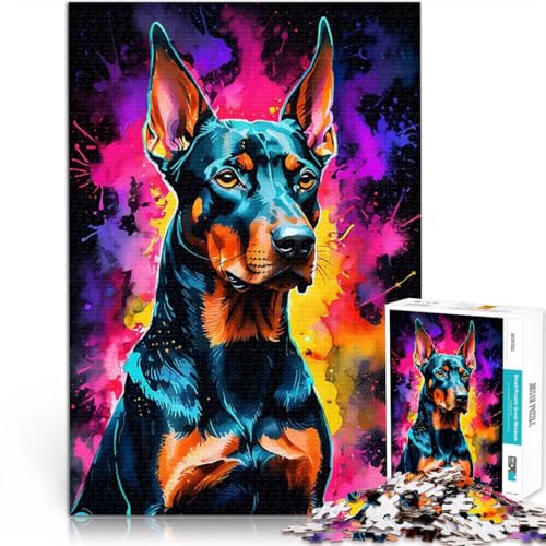 Dobermann in Aquarell Neon Puzzle 1000 Teile für Jugendliche Quizspiel Jedes Stück ist einzigartig – Anspruchsvolles Familienspiel 38x26cm Dobermann in Aquarell Neon Puzzle 1000 Teile für Jugendliche Quizspiel Jedes Stück ist einzigartig – Anspruchsvolles Familienspiel 38x26cm von SYUNFEI