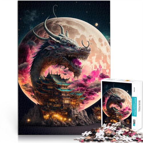 Drache Japanisch 2000-teiliges Puzzle für Teenager Dekomprimierendes intellektuelles Lernspielzeug tolles Geschenk 70x100cm von SYUNFEI
