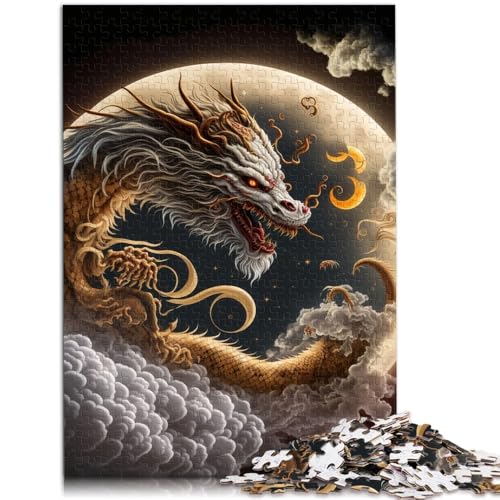 Drache-Puzzle, 1000 Teile, 50 x 75 cm, Holzbrett-Puzzle für Erwachsene und Kinder ab 14 Jahren, anspruchsvolles Spiel von SYUNFEI