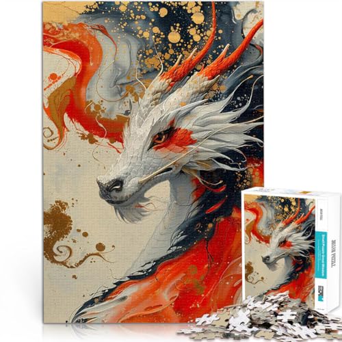 Drache des Blutes 1000-teilige Puzzles für Teenager Familienspiel zum Stressabbau, schwierige Herausforderung Wohnkunstdekor 38x26cm von SYUNFEI