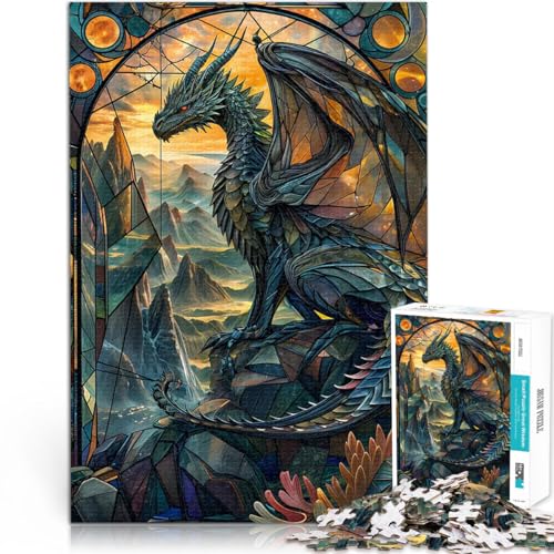 Drache mit beflecktem Schwanz 1000-teilige Puzzles für Teenager Stressabbau mit vollständig ineinander greifenden, zufällig geformten Teilen 38x26cm von SYUNFEI
