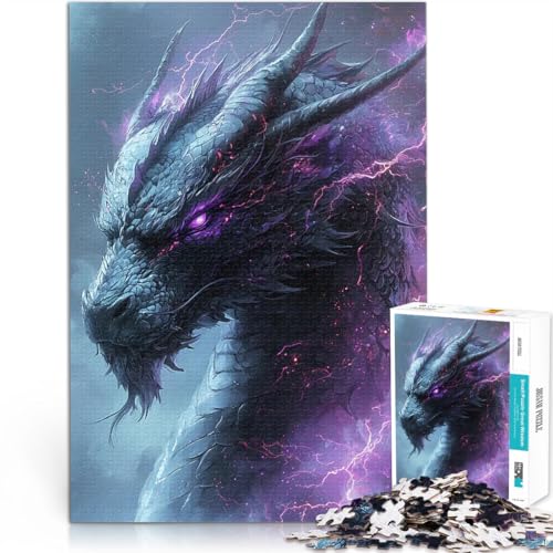 Drache mit violettem Blitz 2000-teiliges Teenager-Puzzle Herausfordernd Schwierig Lustige Aktivitäten für zu Hause, Geburtstagsgeschenk, Reisegeschenk, 70x100cm von SYUNFEI
