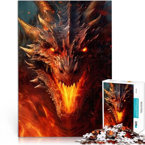 Drachenflamme 2000-Teile-Puzzle für Teenager Gehirnintelligenz-Herausforderung süchtig machendes Spielzeug Kunstwerk Geschenk 70x100cm von SYUNFEI