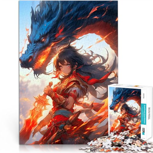 Drachenschwertkämpfer 1000-teiliges Puzzle für Erwachsene Handgeschwindigkeitswettbewerb Einzigartige Geburtstags- und Geschenkideen 38x26cm von SYUNFEI