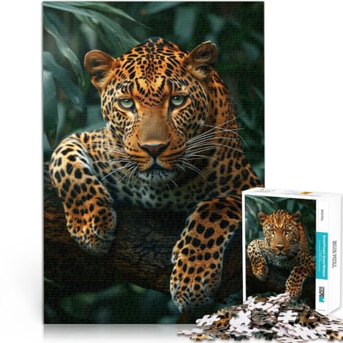 Dschungelleopard 1000-Teile-Puzzle für Erwachsene Geschenke zum Suchbegriff: Herausfordernde Spiele EIN Kunstwerk 38x26cm von SYUNFEI