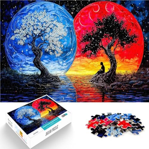 Dualistische Baummalerei 1000-teilige Puzzles für Teenager Lernspiel-Herausforderungsspielzeug Tolles Geschenk für Spiele 38x26cm von SYUNFEI