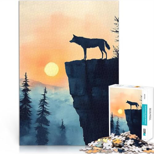 EIN Wolf Steht auf 1000-teilige Puzzles für Teenager Geschenke zum Suchbegriff: Herausfordernde Spiele Geschenkideen 38x26cm von SYUNFEI