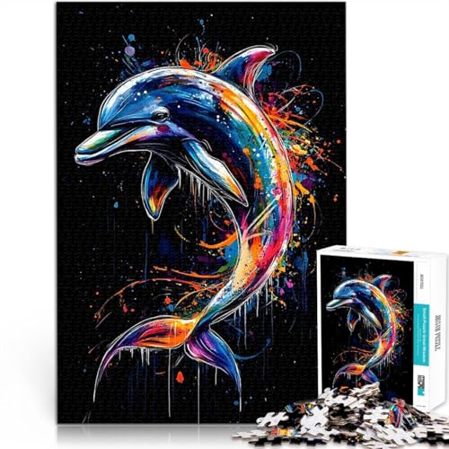 EIN majestätischer Regenbogen-Delfin-Splash 1000-teiliges Puzzle für Teenager DIY-Spielzeug Geburtstagsgeschenk, Geschenke 38x26cm EIN majestätischer Regenbogen-Delfin-Splash 1000-teiliges Puzzle für Teenager DIY-Spielzeug Geburtstagsgeschenk, Geschenke 38x26cm von SYUNFEI