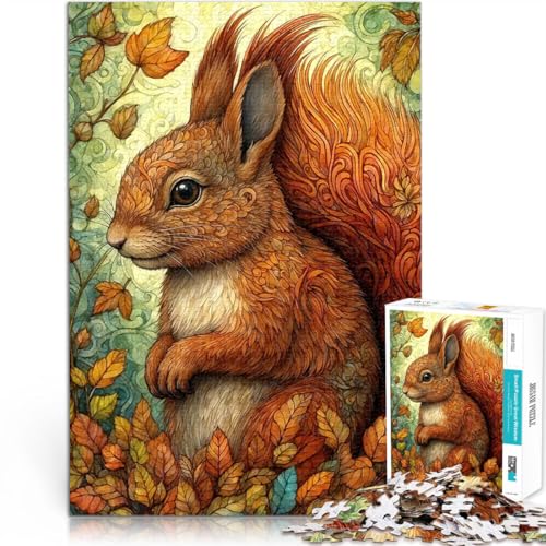 Eichhörnchen im Fantasiewald Puzzle 1000 Teile für Teenager Spielzeug für die ganze Familie Tolle Geschenke und Spielzeuge 38x26cm von SYUNFEI