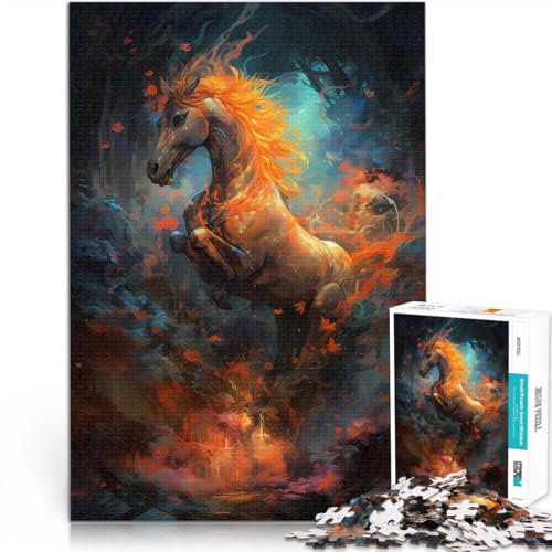 Einhorn Unnatürlich 1000-teiliges Teenager-Puzzle Dekomprimierendes intellektuelles Lernspielzeug Heimdekoration Spielzeug 38x26cm von SYUNFEI