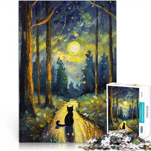 Einsame Katze im Wald 2000-teilige Puzzles für Teenager Lernspielzeug für die ganze Familie Tolle Geschenke und Spielzeuge 70x100cm von SYUNFEI