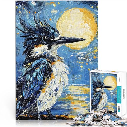 Eisvogel im Mondlicht 1000-Teile-Puzzle für Teenager Geschenke zum Suchbegriff: Herausfordernde Spiele Geschenkideen 38x26cm von SYUNFEI